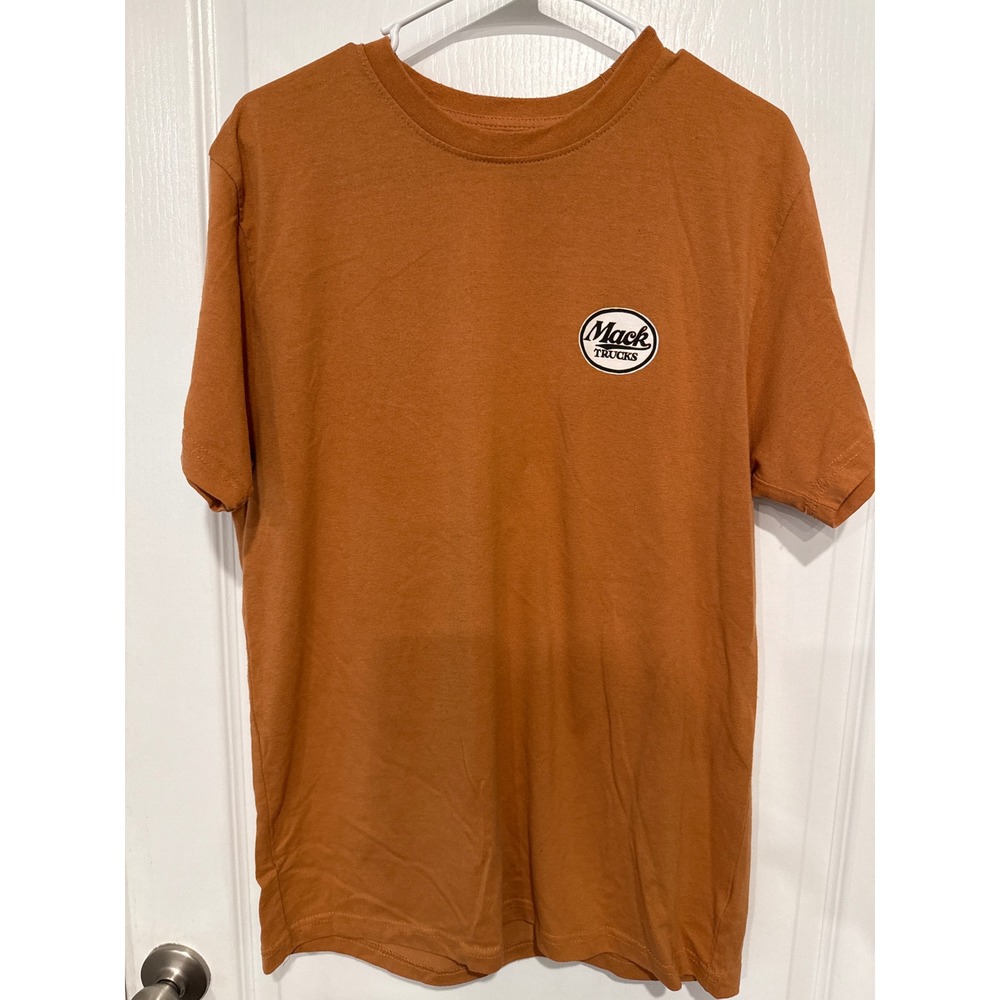 Mack Trucks Graphic T Shirt Mens Large Orange Short Sleeve Construction Crew